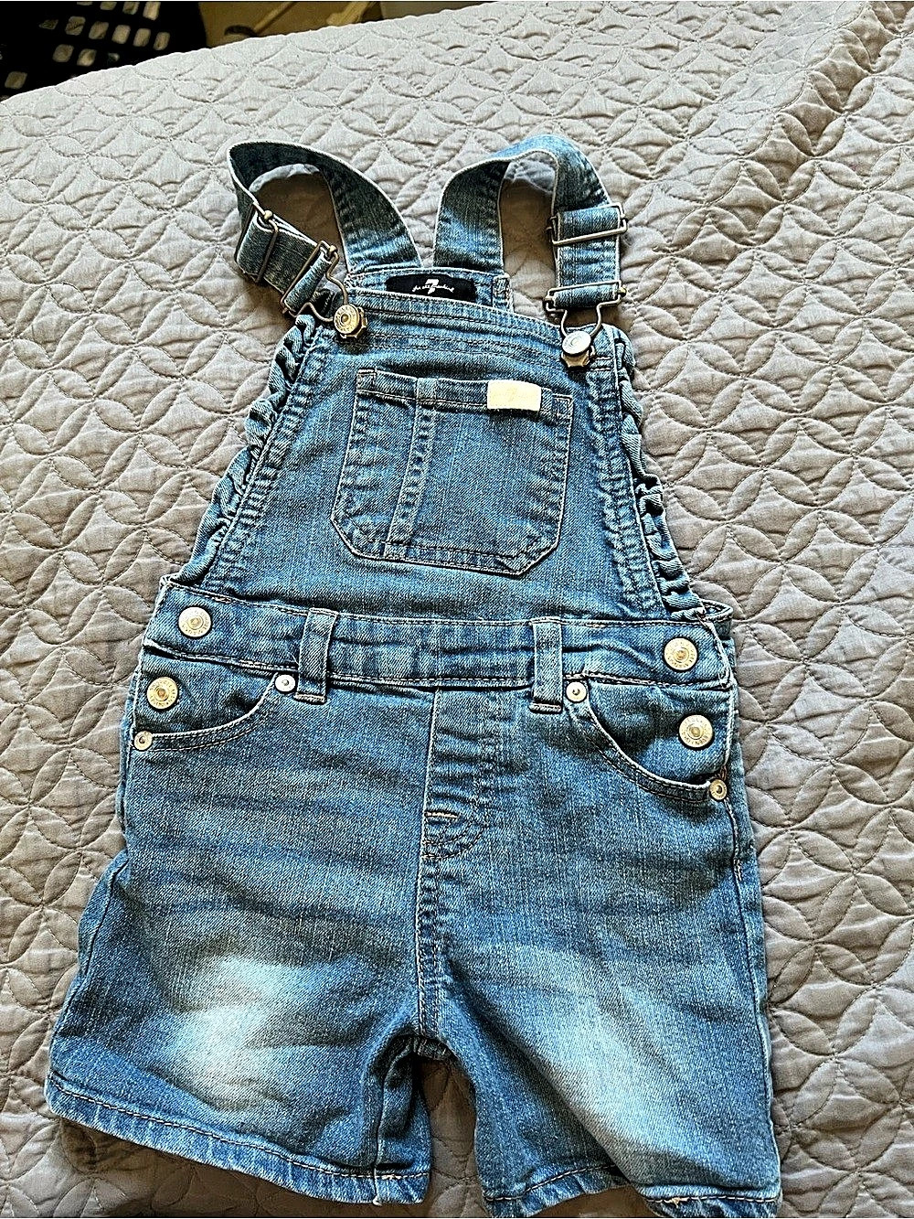 7 for all mankind Denim Short Overalls Baby 24M